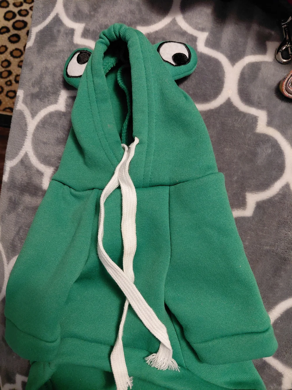 Green Frog Hoodie with Drawstring